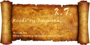 Kozáry Tavaszka névjegykártya